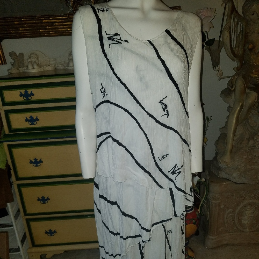 Cat In The Lotus white printed maxi dress